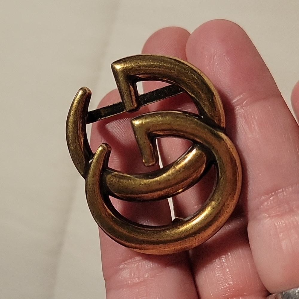 GG Collection Antique Brass Double G Belt Buckle